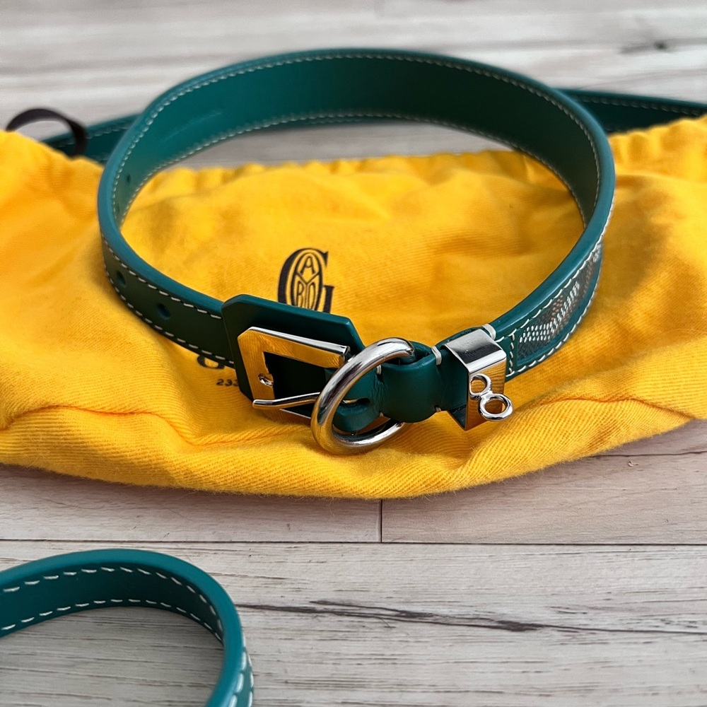 Goyard Green Dog Collar